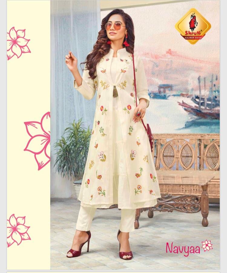 Kanika - Slub Ikkat rubby slub Any Occasion Readymade Latest Straight Kurti  for Retailers