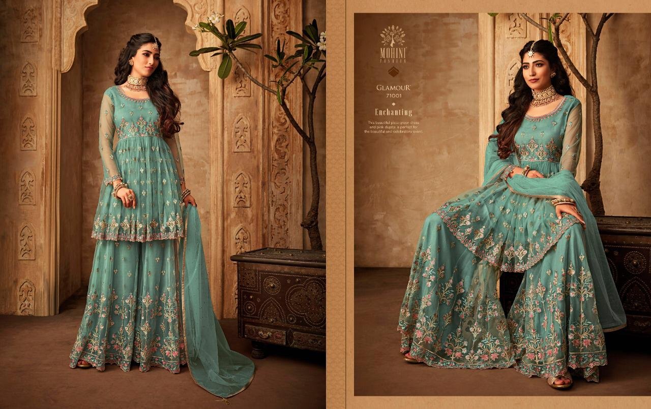 mohini fashions glamour vol 71 net sharara 71001 71006 series stylish suit SM CREATION