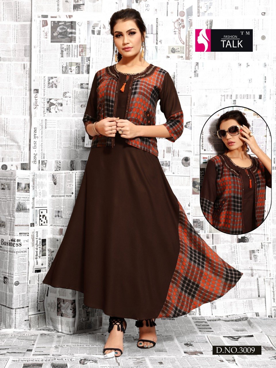 Fancy Heavy Long Kurtis Gowns at Rs.1049/Pcs in surat offer by Skyfit  International