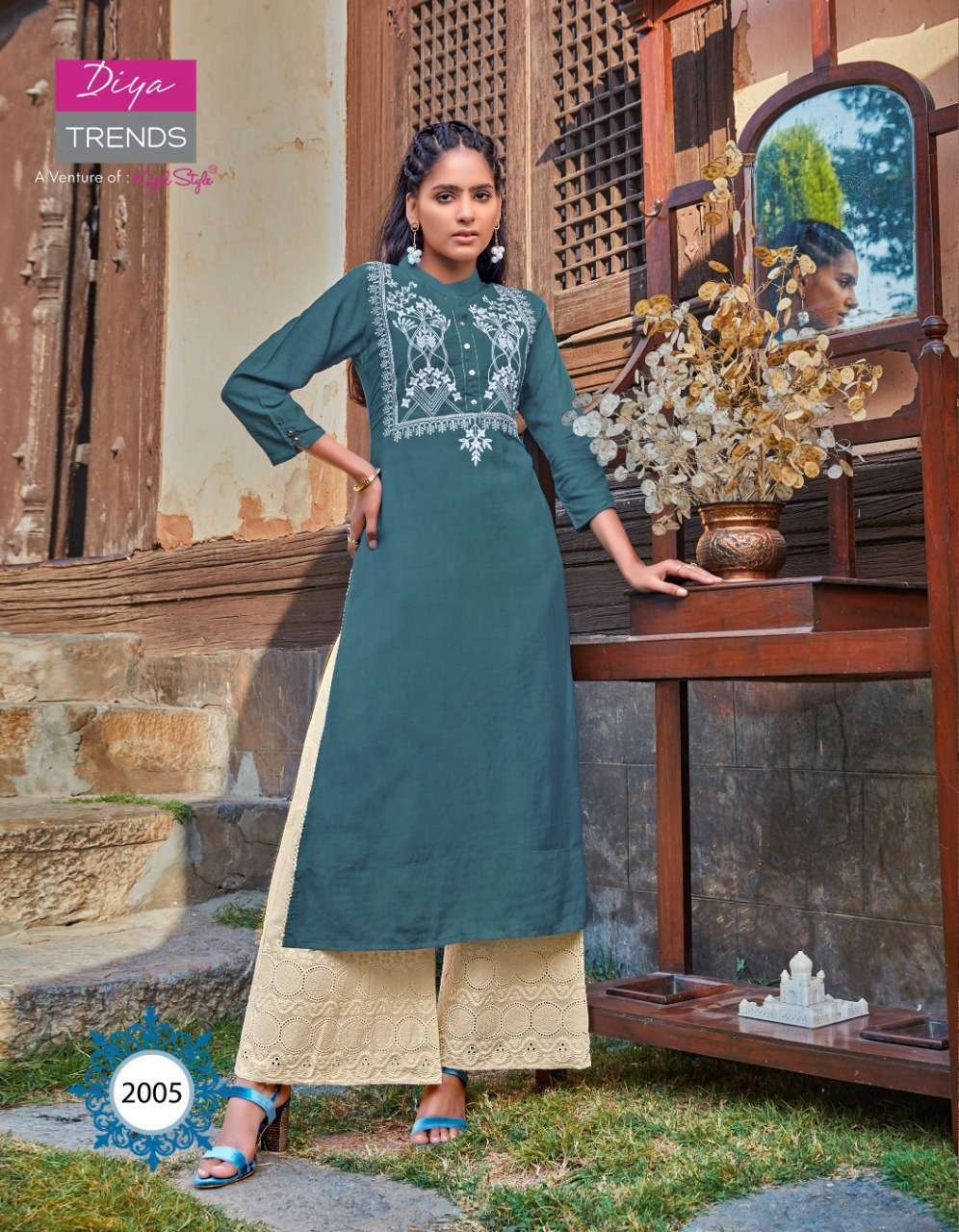 ETHNICITY VOL11 BY DIYA TRENDS 11001 TO 11010 SERIES RAYON FULL STICHED KURTIS  WHOLESALE 10 PCS