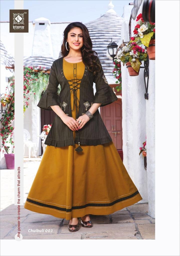 Kajal Style – Shrug Vol 1 – Design Series: 1001, 1002, 1003, 1004, 1005,  1006, 1007, 1008 – Designer Kurti Gown With Shrug Style Pattern In Singles  And Full Catalog – Shrug Vol 1 | Pink, Yellow, Purple – Vijaylakshmi  Creation – Handloom House & Branded ...