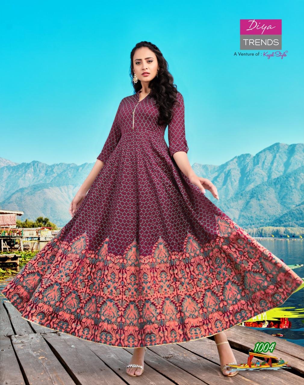 Georgette Off White & Pink Printed Anarkali Suit with Dupatta | Festive  wear kurta sets – Ria Fashions