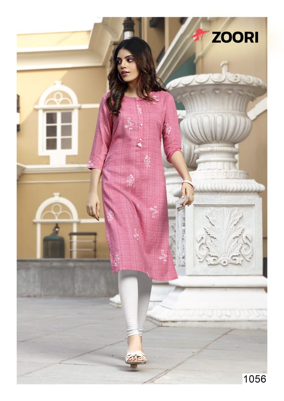 Nisha Akshara Chinon Silk Party Wear Straight Kurtis With Pant Style B