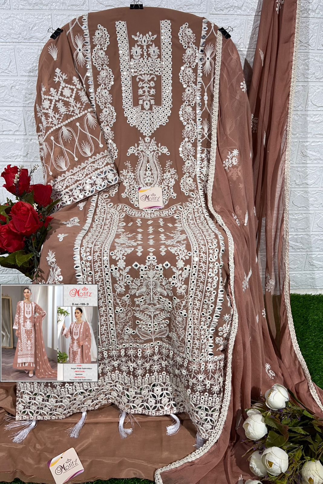 Buy ATHARVA Hand Embroidery Indian Salwar Kameez/chanderi  Silk/brown/banarsi Silk Dupatta/custom Stitch  Unstitch/churridar/plazo/anarkali/ch1560 Online in India - Etsy