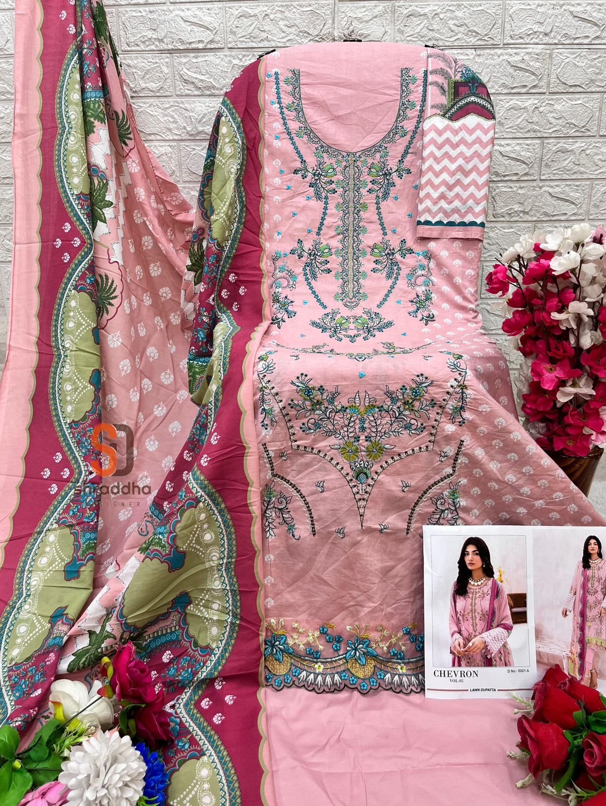 Sharddha Designer Chevron Vol 4 Pure Cotton Pakistani Dress Material Collection (9)
